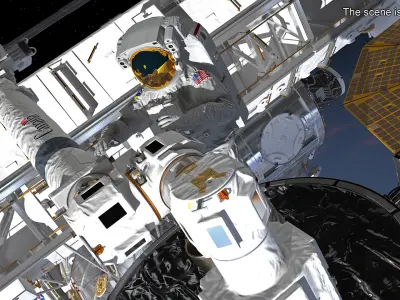 Spacesuit Extravehicular Mobility Unit EMU Rigged 3D model