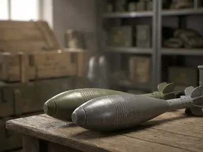 Mortar bomb 120mm Low-poly 3D model