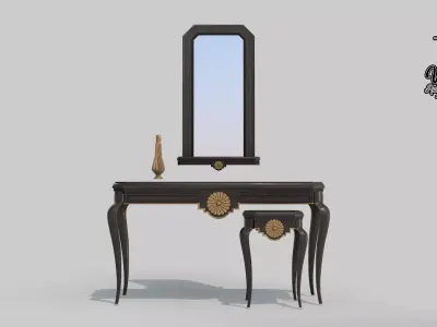 50s living room sideboard 3D model
