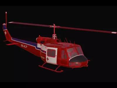 Bell Iroquois UH-1 Huey 204B Helicopter Rescue 3D model