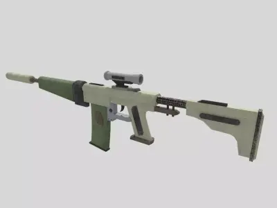 no brand low poly assault rifle 1 Low-poly 3D model