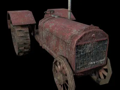 Tractor - PBR - Dirty Textured Low-poly 3D model