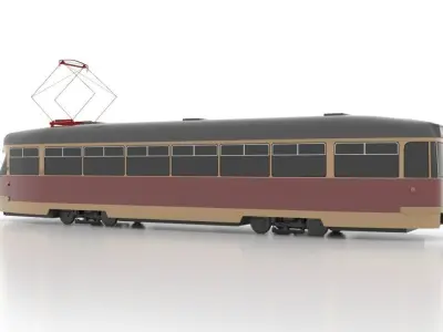 Tatra T2 Low Low-poly 3D model
