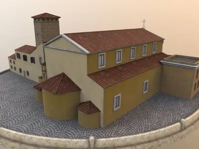 Basilica di Santa Maria in Domnica Low-poly 3D model