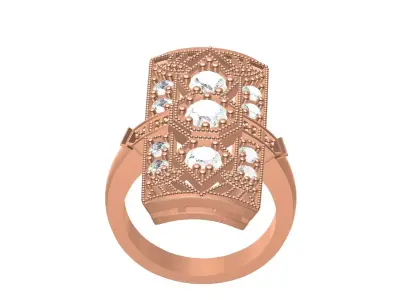 Antique Art Deco Wedding Ring For Men 3D print model