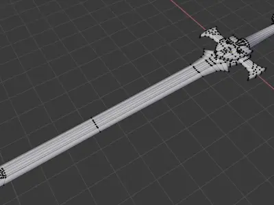 Cross Sword Low-poly and High-poly 3D Model Low-poly 3D model