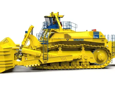 Komatsu Bulldozer Crawler 3D model