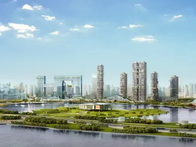 3Dmax fashion city commercial square building 378 3D model