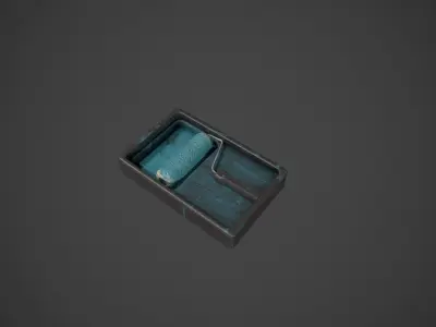 Paint Roller and Tray - Color Variations Low-poly 3D model