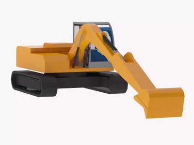 Excavator Mining R994 Simplified Low-poly 3D model