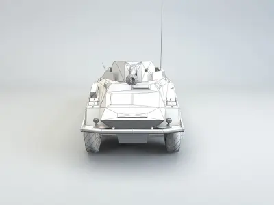Low Poly SdKfz 234 4 Pakwagen Low-poly 3D model