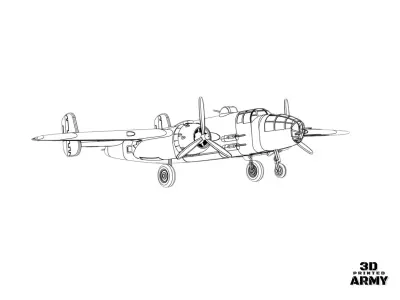 North American B-25-J Mitchell - Scalemodel - 3D printing 3D print model