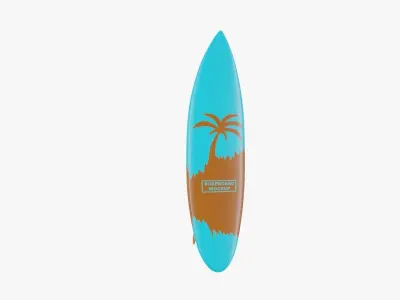 Surfboard 2 With Fin 3D model