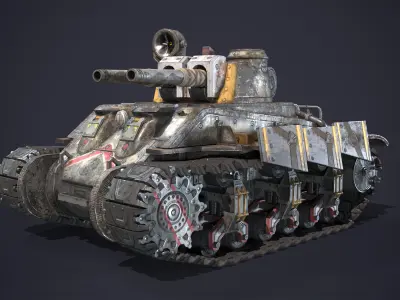 Tank Apocalyptic Low-poly 3D model