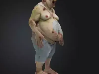 Undead Zombie 3D Model Realistic Horror Figure Free 3D print model purchase