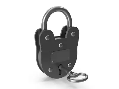 Old Lock and Key Low-poly 3D model