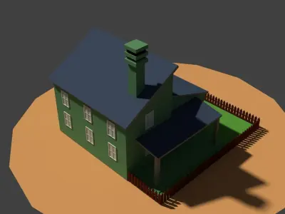 Low Poly Farm House 2 Low-poly 3D model