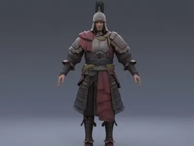 Ancient Asians people Low-poly 3D model