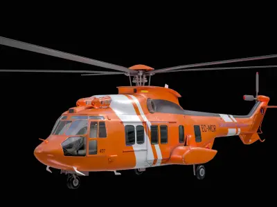 Eurocopter EC-225 Super Puma Rescue Helicopter PBR 3D model