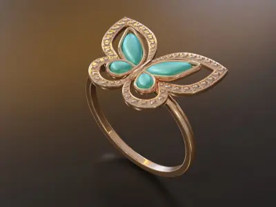 Butterfly Ring 2 3D print model