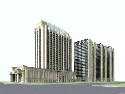 Hotel Building 3D model 90