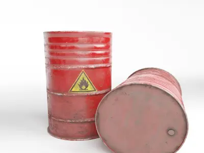 Gas tank and radioactive PBR Game Ready low-poly 3d model Low-poly 3D model