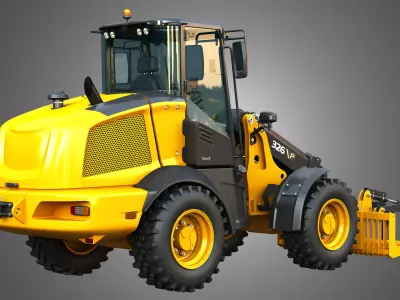326 P-Tier Compact Wheel Loader - Grapple 3D model