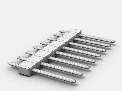 Straight Male Header 3D model