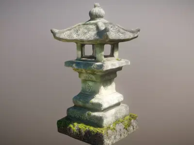 FREE Japanese Stone Lantern Ishi-doro Free low-poly 3D model