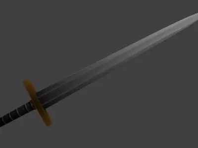 LowPoly Sword with Hand Painted Textures Low-poly 3D model