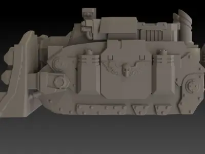 Big Gunner Plow Tank 3D print model by cghub