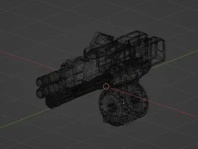 Rusty heavy machine gun Low-poly 3D model