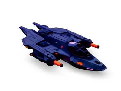 Scifi Fighter Spaceship 3D Model Low-poly 3D model purchase