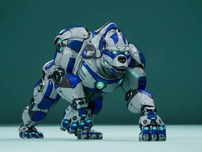 Sci-Fi Gorilla Low-poly 3D model
