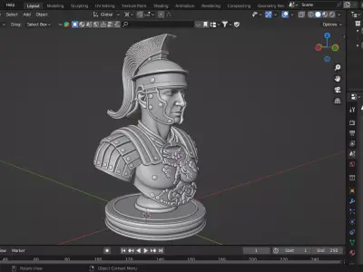 Medieval Roman Soldier Pawn Chess Piece 3D print model