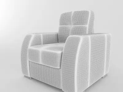 Chair leather recliner 3D model