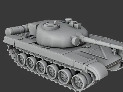 tank T72 Low-poly 3D model