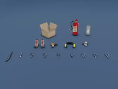 Workshop assets pack Low-poly 3D model