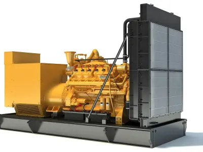  Gas Generator Engine 3D Model 
