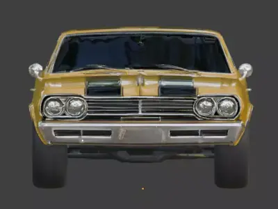 Classic American 1970s Muscle Coupe 3D Model Low-poly 3D model