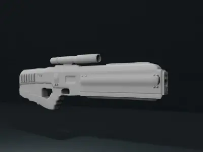 Futuristic Blocky Gun Free low-poly 3D model