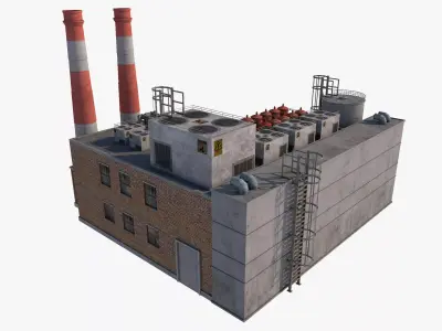 Factory Building 6 Low-poly 3D model
