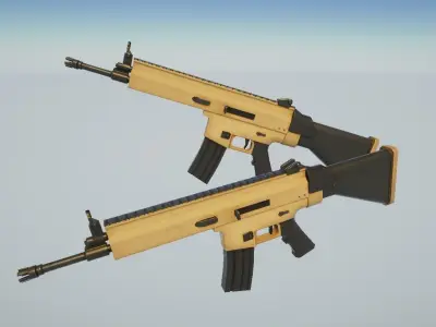 SCAR stylized lowpoly gameready Low-poly 3D model