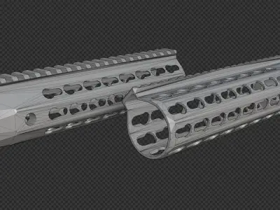 AR-15 KAC URX4 85Inch KeyMod Handguard Low-poly 3D model