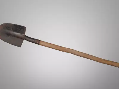 Old Rusty Shovel Spade Low-poly 3D model