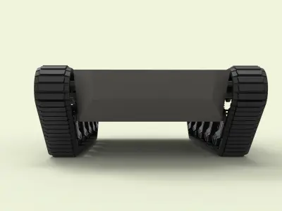 Rubber track chassis 3D model