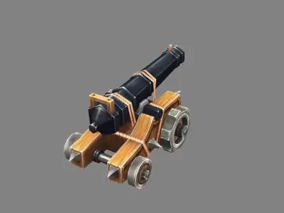 Ancient cannon Low-poly 3D model purchase