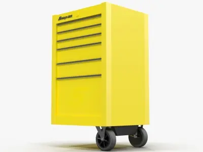 Tool Storage End Yellow Low-poly 3D model