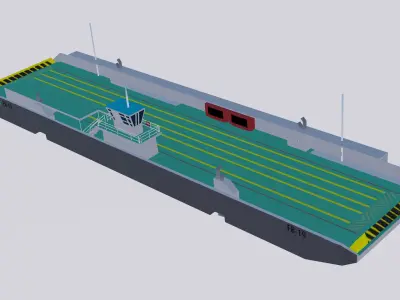 Balsa Ferry Santos Brazil Low-poly 3D model