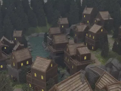 Forest Village 3D model shop
